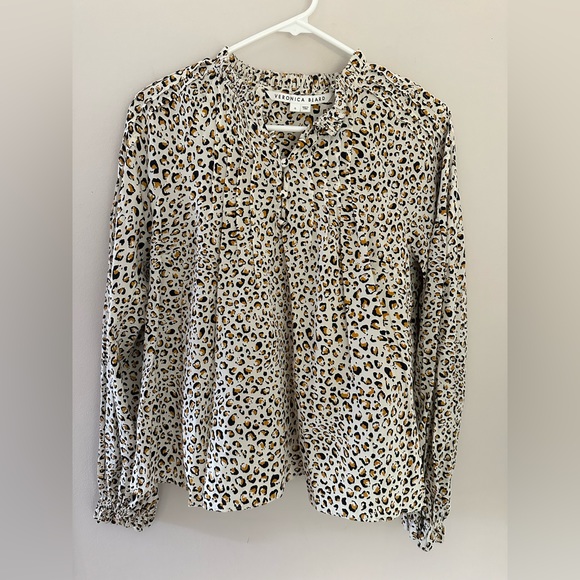 Veronica Beard leopard print blouse size 6 - Picture 6 of 13
